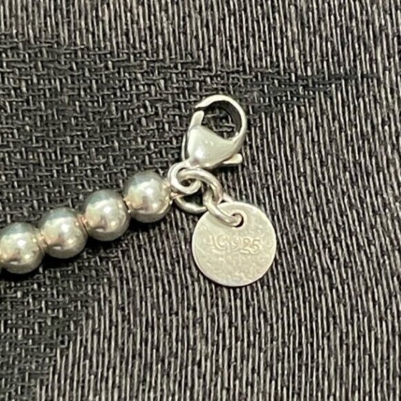 Pre-Owned Tiffany & Co. Bead Bracelet with Heart Pendant, Including Original Blu - Picture 4 of 5